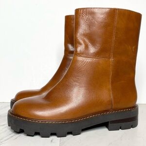 Vince Camuto Telvanni Brown Leather Lug Sole Boot 6M